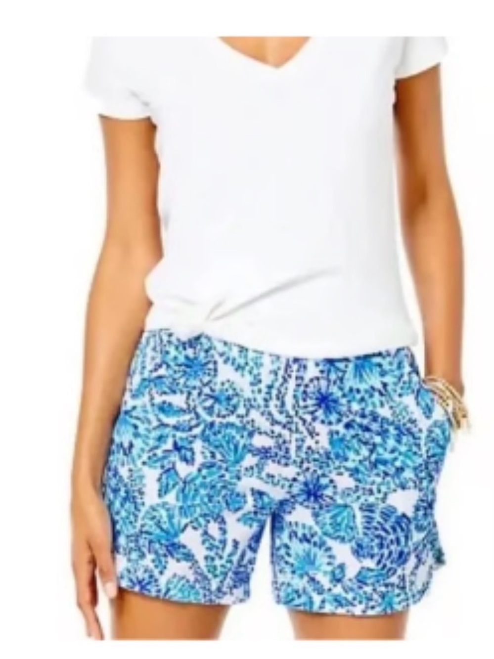 Lilly Pulitzer Blue Floral Print Kylar Shorts